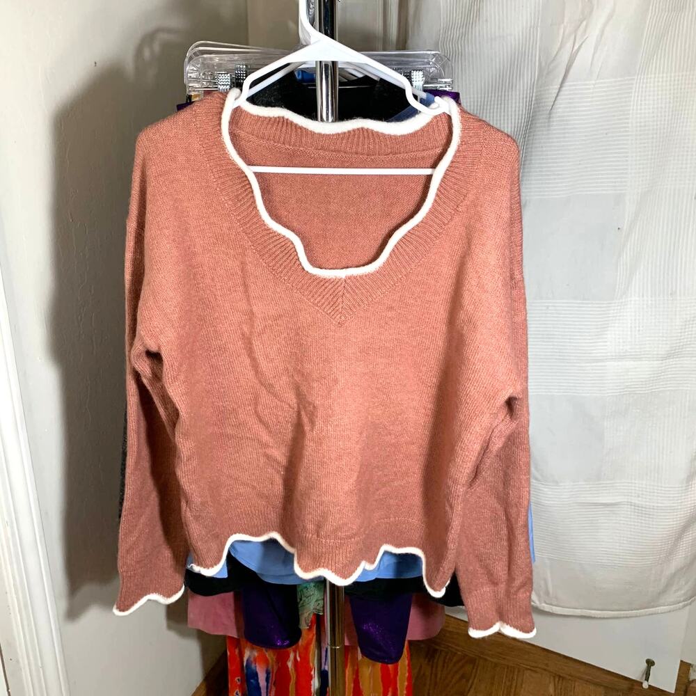 Cute Knit Orange Sweater Size XL